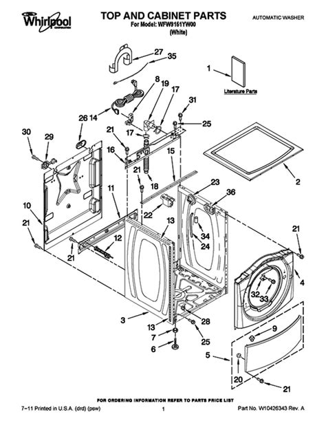 whirlpool wfw9151yw00|WFW9151YW00 Whirlpool Replacement Parts